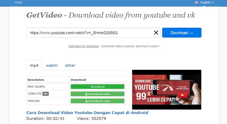 Download Video Youtube MP3 di Google Chrome dengan GetVideo