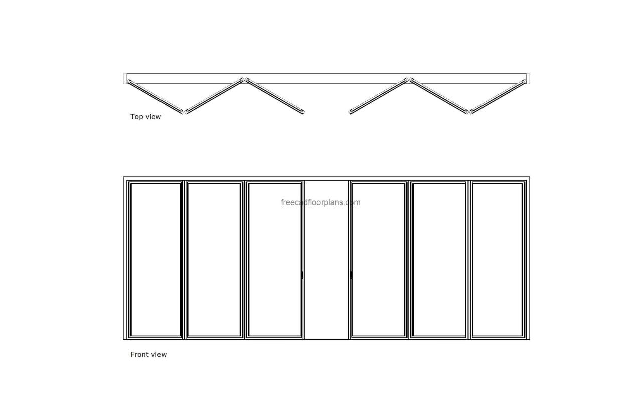 Folding glass wall