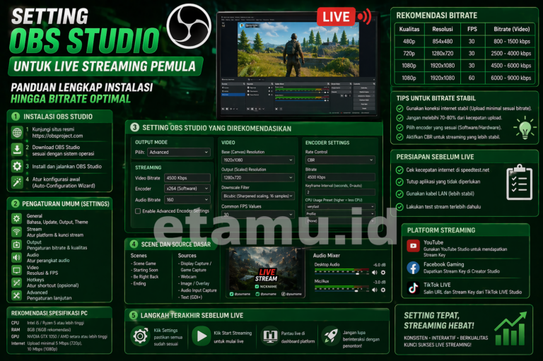 cara setting obs studio
